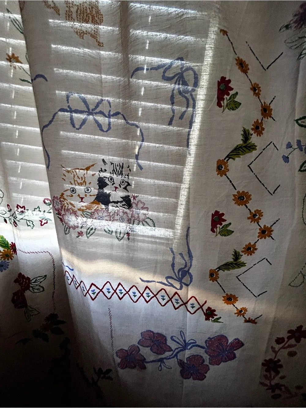 Urban Outfitters Vintage inspired Floral Sheer Curtain Panels Pair